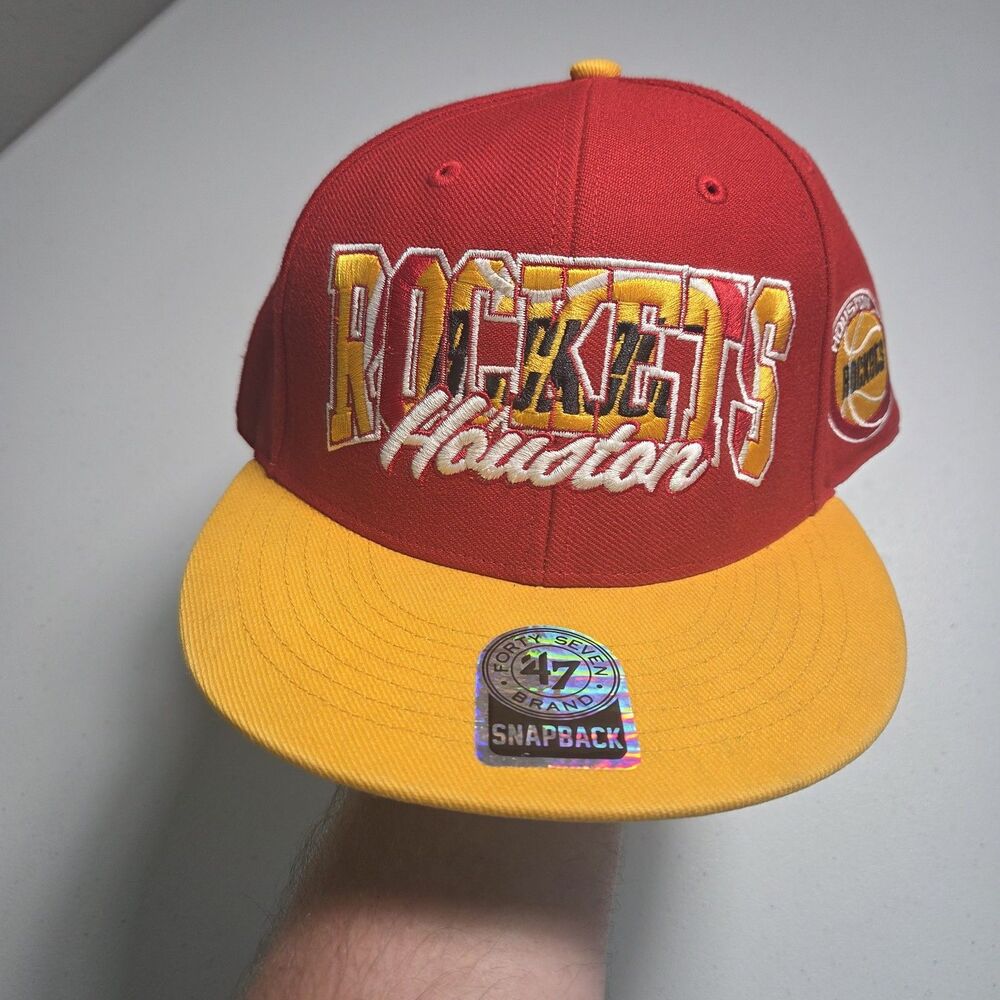 ​Houston Rockets Hat Snapback 47 Brand NBA Hardwood Classics Green Underbill Cap